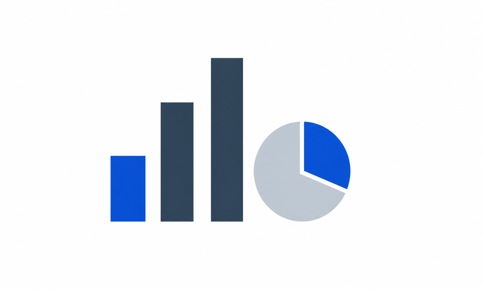 Growth performance chart and conversion pie